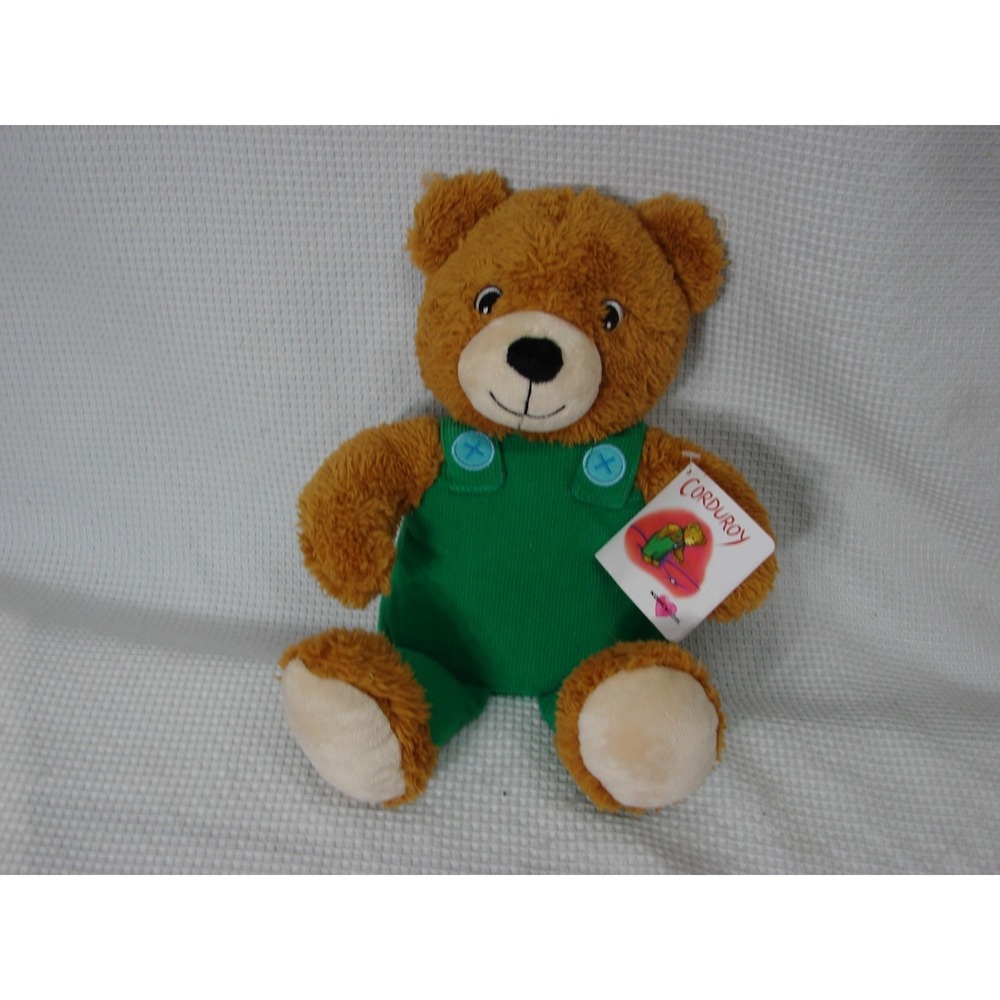 New Kohl's Cares Green Corduroy Overalls Plush Teddy Bear Toy Stuffed Animal